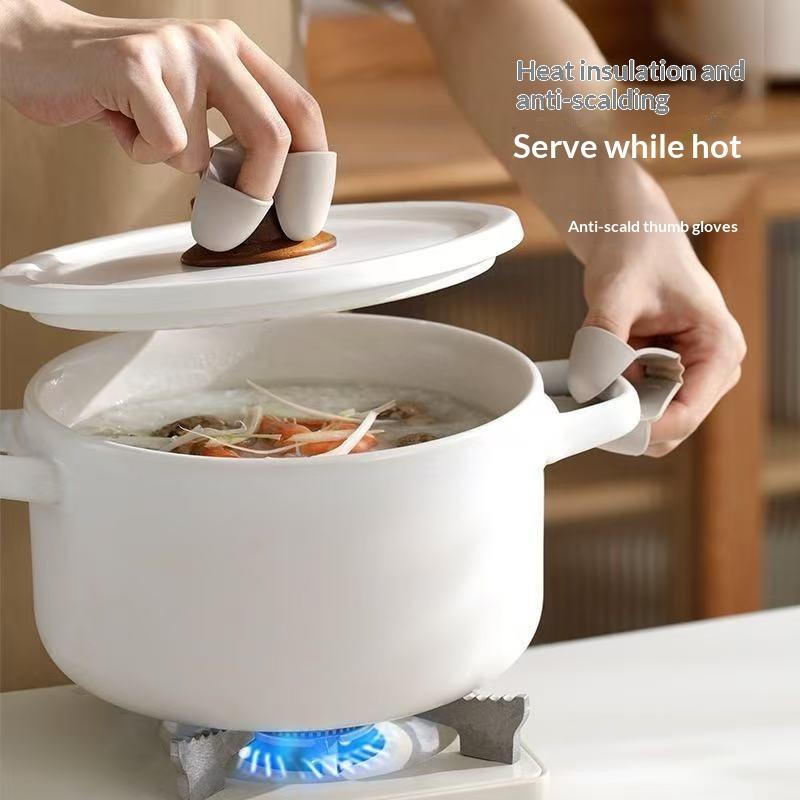 Kitchen Gadgets Built In - Rutschfeste Silikon-Kochhandschuhe, Hitzebeständige Ofenhandschuhe mit Drei