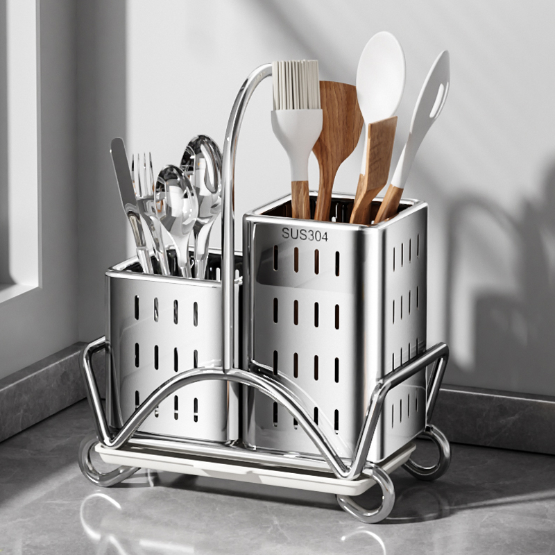 Kitchen Gadgets And Utensils - Küchen-Besteckorganizer, Edelstahl-Utensilienhalter für Löffel, Gabel, Messer,