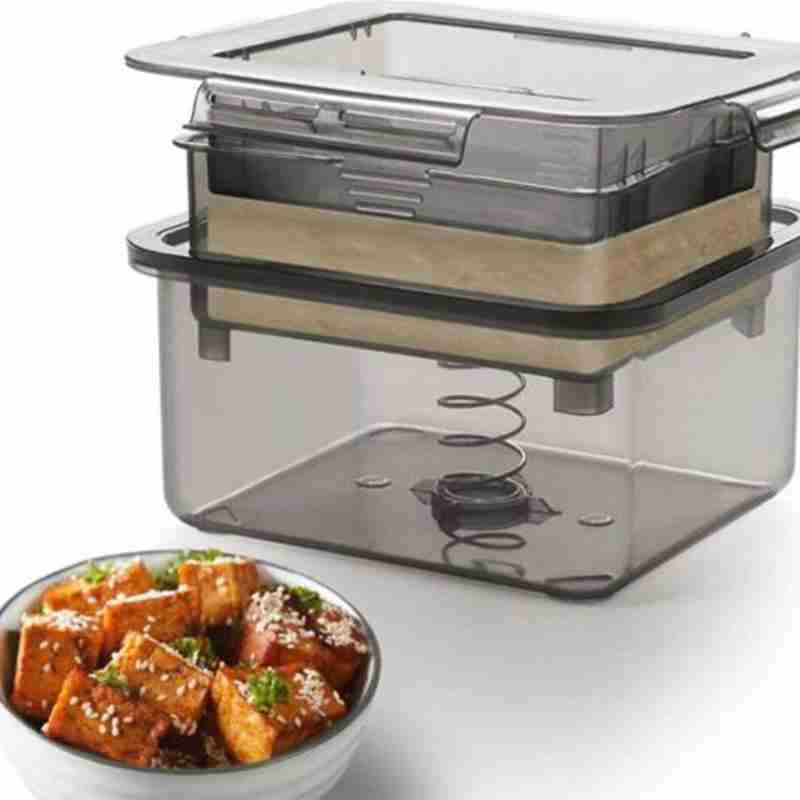 Kitchen Gadgets Built In - 3-Schichtige Tofu-Presse mit Integriertem Wasserentferner, Sojabohnen-Quarkpresse,