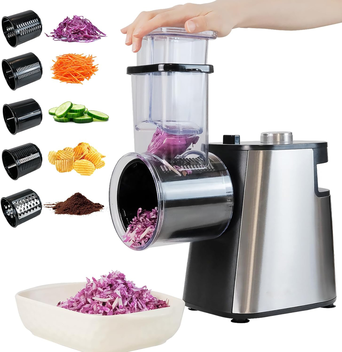 Kitchen Gadgets Vegetable Cutter - Lebensmittelschneider, Käsereibe, Küchenhelfer, automatischer elektrischer Gemüseschneider