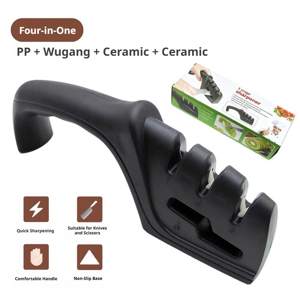 Kitchen Handy Gadgets - Küchenmesserschärfer 4-in-1 Handheld-Schaberwerkzeug Ergonomischer Griff Mehrstufiges