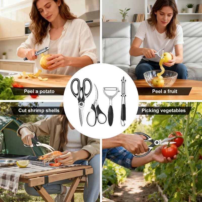 4-teiliges Set schwarzer Küche – Kitchen Gadgets And Utensils Bewertung und Preis