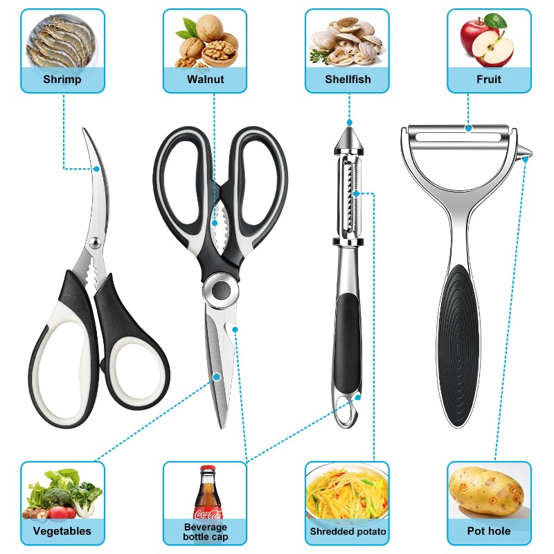 4-teiliges Set schwarzer Küche – Kitchen Gadgets And Utensils Bewertung und Preis